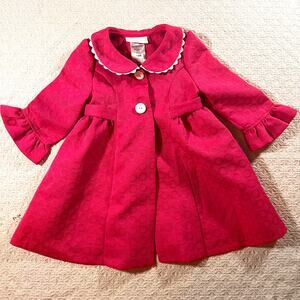 Girls Pink Coat with Bows - 24 Months Bonnie Baby Dressy Coat